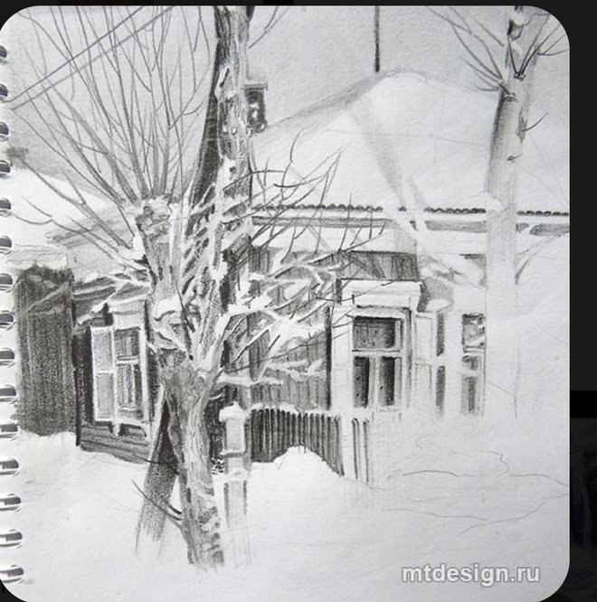 Снег в рисунке